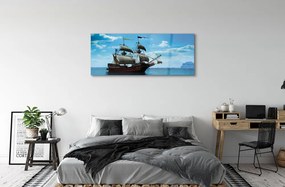 Obraz plexi Loď oblohy zatiahnuté morská 120x60 cm