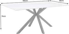 Keramický jedálenský stôl Fabrico 180 cm biely