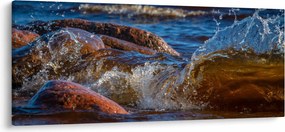 Detailný obraz - voda medzi kameňmi (120x50 cm)