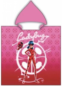 Pončo - osuška s kapucňou Kúzelná lienka - Miraculous Ladybug - 55 x 110 cm