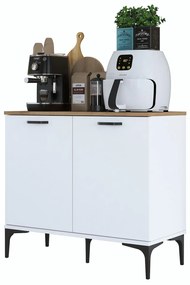 Komoda Jette 90 (orech + biela). Akcia -19%. Vlastná spoľahlivá doprava až k Vám domov. 1127420