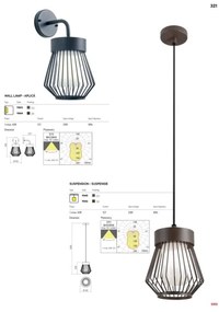 Redo 9843 - Vonkajšia nástenná lampa TITTI 1xE27/42W/230V IP44 antracit