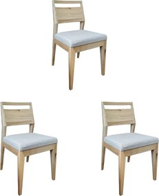 Moderné stoličky z masívu s textilným sedákom - set 3 ks