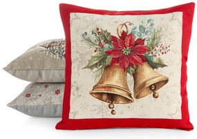VIANOČNÁ GOBELÍNOVÁ DEKORAČNÁ OBLIEČKA NA VANKÚŠ MERRY 45X45 CM VZOROVANÁ