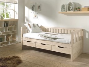 Detská vyvýšená posteľ z masívu borovica prírodná 86cm 90x200cm