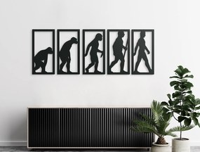 drevko Viacdielny obraz na stenu Evolúcia Rozmer obrazu: 37 x 100 cm, Farba dekorácie: Čierna
