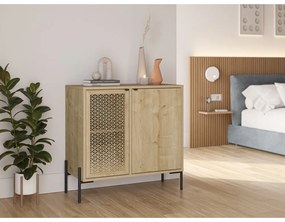 Nízka komoda v dekore duba v prírodnej farbe 80x80 cm Inca – Marckeric