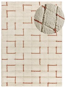 Koberec v tehlovej a krémovej farbe 80x150 cm Brenda – Universal