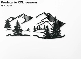 drevko Vyrezávaný obraz Hory a les Rozmer obrazu: 19,5 x 44,5 cm, Farba dekorácie: Čierna