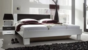 VERA manželská posteľ + 2x nočný stolík Farba: Biela + Čierna 2297DH