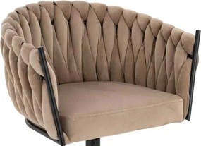 LuxuryForm DESIGN Barová stolička NORDEN VELUR na čiernom tanieri - latte