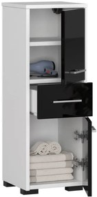 Kúpeľňová skrinka FIN 30 2D 1SZ 85 cm čierna, lesk