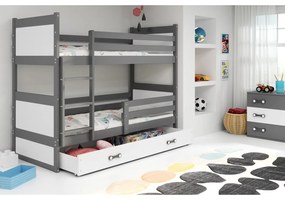 Detská poschodová posteľ RICO 190x80 cm Biela Sivá