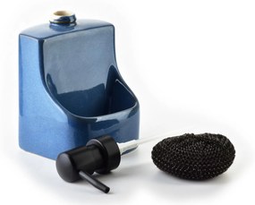 Dávkovač mydla Sansa Nature, modrá/s čiernymi prvkami, 450 ml