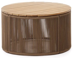 Okrúhly záhradný odkladací stolík s doskou z akácie ø 70 cm Dandara – Kave Home