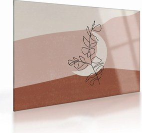 Sklenený obraz - Boho listy N⁰2 (70x50 cm)