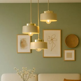 Luster na lanku IGNIA 3xE27/60W/230V béžová/zlatá