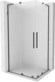 Mexen Velar L Duo, sprchový kút s posuvnými dverami 90 x 80 cm, 8mm sklo námraza, brúsený grafit, 871-090-080-02-33-95