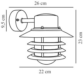 Nordlux Pozinkované fasádne svietidlo Vejers Down pre žiarovku E27 74461031