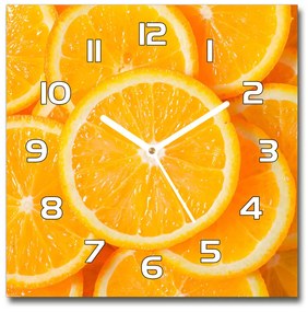 Sklenené hodiny štvorec Plátky pomarančov pl_zsk_30x30_f_82046808