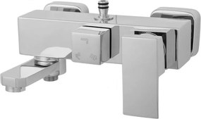 Erga Cube, sprchová batéria s vaňovým výtokom a horným pripojením sprchového stĺpu, 150 mm, chrómová, ERG-YKA-BW.CB-CHR