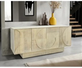 Komoda 46800 170cm Art Deco Drevo Mango Biela  - Komfort-nábytok