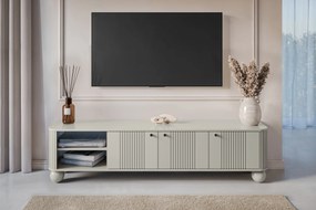 TV stolík Vespera 3D 187 cm - kašmírová / čierna / kašmírové nohy