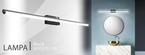 Toolight Rea - Toolight, LED kúpeľňové svietidlo nad zrkadlo 20W 100CM APP375-1W, čierna, OSW-05005