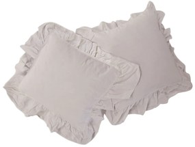 DEKORAČNÉ OBLIEČKY NA VANKÚŠ STONEWASHED SADA 2 KS 40X40 CM KRÉMOVÁ