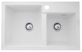 Gamma Modern 8020, 2-komorový granitový drez 795x495x210 mm, biela, GMA-ZLE000032