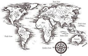 Obraz na korku mapa sveta v nádhernom prevedení