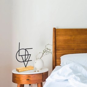 Kovová dekorácia Geometrická 41 cm čierna