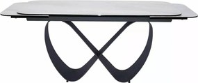 Rozkladací jedálenský stôl Infinity 160/240 cm biely mramor/čierny
