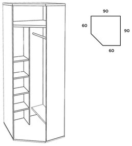 Drevona, Skriňa, REA AMY 32/225, rohová, navarra