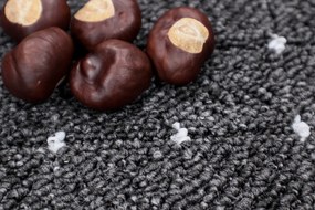 Condor Carpets, Koberec metráž Udinese antracitový - neúčtujeme odrezky z role, na mieru, šíře 2m,4m,na mieru, neúčtujeme odrezky, čierna, filc, chodba / predsieň