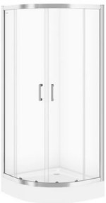 Cersanit Basic, štvrťkruhový sprchový kút 80x80x185 cm, 5mm číre sklo, chrómový profil, S158-003