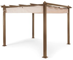 Blumfeldt Pantheon Rust, pergola, hliníkové hranaté rúrky, 3x3 m, 4 rohové stĺpy, vodeodolná