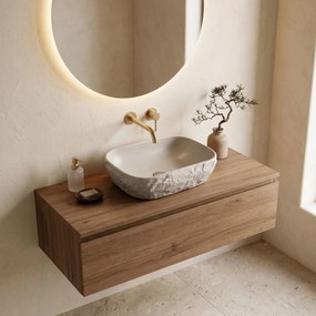 Rea Bianka, umývadlo na dosku 460x330x130 mm, imitácia kameňa, REA-U0628
