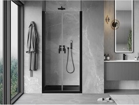 Mexen MIST, 2-krídlové sprchové dvere (d+d) 95x200 cm, 6mm číre sklo, čierny profil, 8A7-095-000-70-00