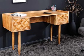 Retro pracovný stôl z masívneho dreva ALPINE 135 cm, akácia, prírodná