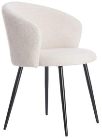 Krémovobiele kovové jedálenské kreslá v súprave 2 ks Radaja – Light & Living