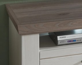 Obývacia stena Cruz, kombi, bielená pínia/šedý dub