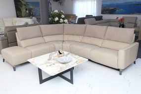 žiadna značka Moderný rohový gauč ALESSIA - prírodná koža + Relax