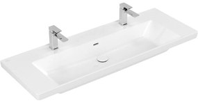 VILLEROY &amp; BOCH Subway 3.0 umývadlo na skrinku s dvomi otvormi, s prepadom, 1300 x 470 mm, biela alpská, 4A70D401