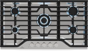 Klarstein Turbocast plynová varná doska, 304 nehrdzavejúca oceľ, 5 horákov, profesionálny liatinový držiak, horák wok