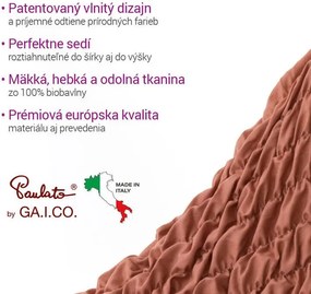 Bielastické poťahy FUCO biobavlna tehlové trojkreslo (š. 170 - 220 cm)