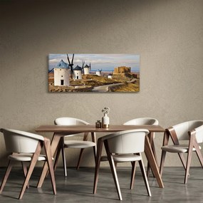 Obraz - Veterné mlyny Consuegra, Španielsko (120x50 cm)