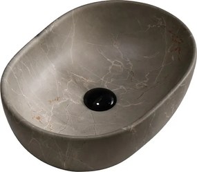 BPS-koupelny Keramické umývadlo na dosku HYD-NO-MAR9-480 48x34,5 cm, béžový mramor