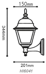 ACA Lighting Vonkajší nástenný lampáš HI6041R max. 60W/E27/IP45, hnedá