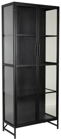 Čierna kovová vitrína 70x170x35 cm Rob – White Label